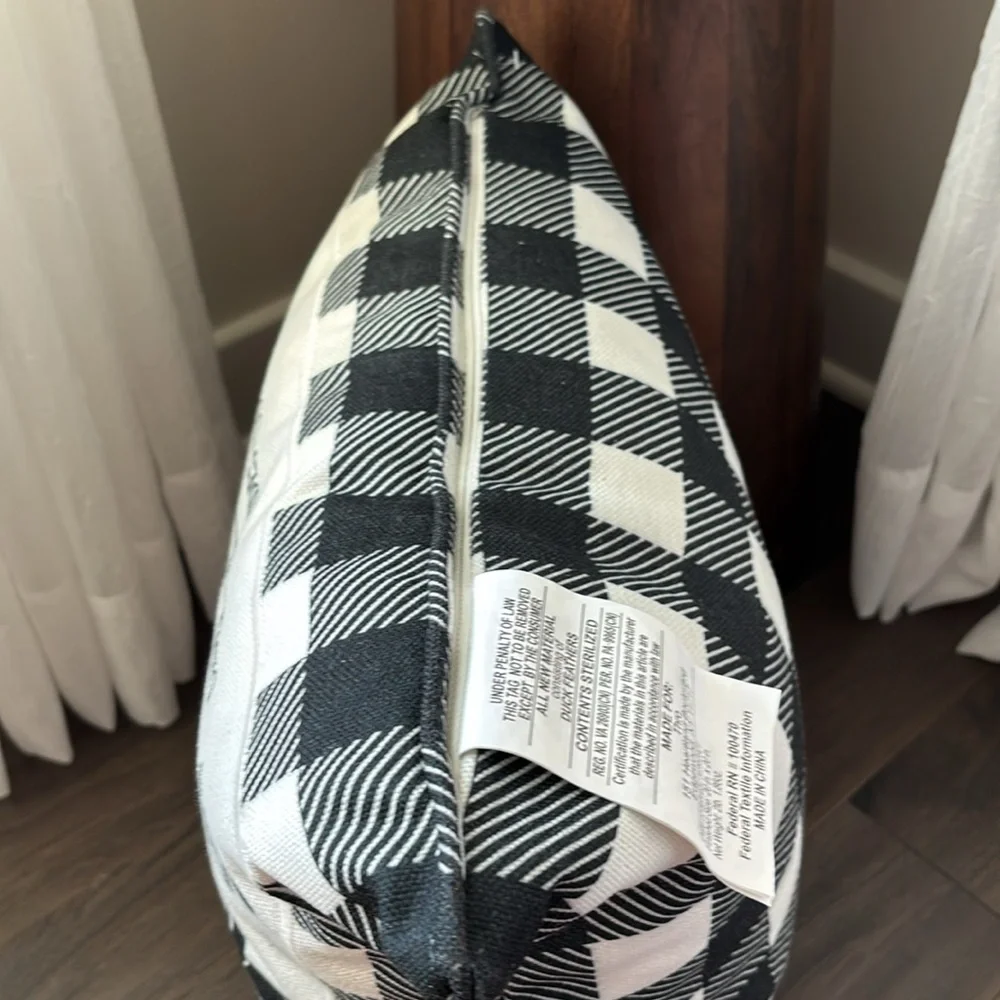 Farm Fresh Pumpkin Patch,duck feather fill. zipper,Farmhouse Buffalo Plaid Check